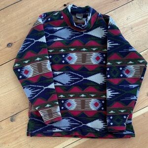 Vintage EMS Multicolor Patterned Fleece with pockets